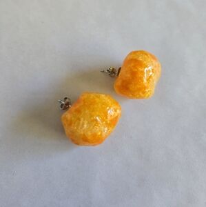 Real CHEESE BALL Stud Earrings 🙂